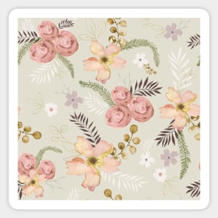 Rose Delight on Cream Sticker